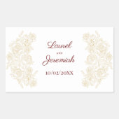 Elegante Bourgogne & Golden Rozen Sticker (Voorkant)