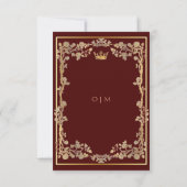 Elegante Bourgogne & Goud  Lijst bruiloft Kaart (Achterkant)