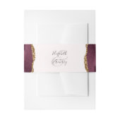 Elegante Bourgogne Gouden Agaat Blush Roze Bruilof Uitnodigingen Wikkel (Voorkant Voorbeeld)