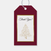 Elegante Bourgogne Gouden Vakantie Winter Bruiloft Cadeaulabel (Achterkant)