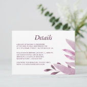 Elegante Bourgogne Groot Blad Bruiloft Detail kaar Kaart (Staand voorkant)