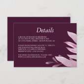 Elegante Bourgogne Groot Blad Bruiloft Detail kaar Kaart (Voorkant / Achterkant)