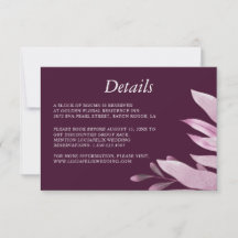 Elegante Bourgogne Groot Blad Bruiloft Detail kaar