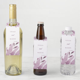 Elegante Bourgogne Groot blad Bruiloft Flessenhanger