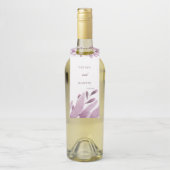 Elegante Bourgogne Groot blad Bruiloft Flessenhanger (Op fles)