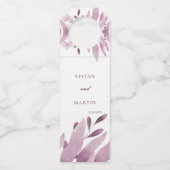 Elegante Bourgogne Groot blad Bruiloft Flessenhanger (Voorkant)