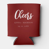 Elegante Bourgogne juicht vrijgezellenfeest bruilo Blikjeskoeler (Voorkant)