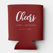 Elegante Bourgogne juicht vrijgezellenfeest bruilo Blikjeskoeler (Achterkant)