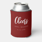 Elegante Bourgogne juicht vrijgezellenfeest bruilo Blikjeskoeler (Blikje Achterkant)