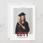 Elegante Bourgogne Klasse van 2024 Afstuderen Foto Aankondiging (Voorkant)