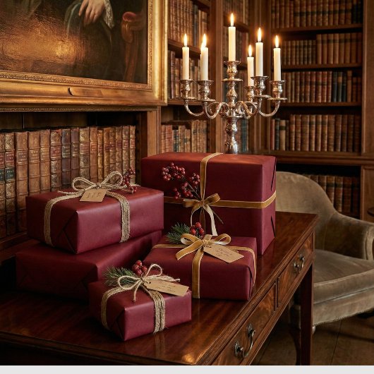 Elegante Bourgogne Klassieke Wijn Rode Gift Wrap Cadeaupapier