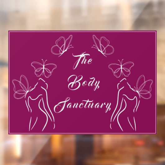 Elegante Bourgogne Logo Vrouwen Lichaamsverzorging Raamsticker (Vel 2)