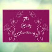 Elegante Bourgogne Logo Vrouwen Lichaamsverzorging Raamsticker (Vel 3)