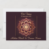 Elegante Bourgogne Mandala bruiloft uitnodiging (Achterkant)