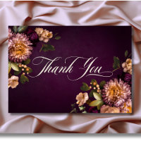 Elegante Bourgogne Moody Floral Script Wedding