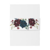 Elegante Bourgogne & Navy rustieke bruiloft Uitnodigingen Wikkel (Achterkant Voorbeeld)