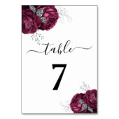 Elegante Bourgogne Pioenen Bloemen Kaart (Voorkant)