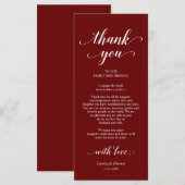 Elegante Bourgogne, plaats instelling Dank u kaart (Voorkant / Achterkant)