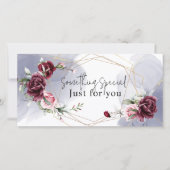 Elegante Bourgogne Red Roses Waterverf Gift Kaart (Voorkant)