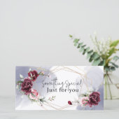 Elegante Bourgogne Red Roses Waterverf Gift Kaart (Staand voorkant)