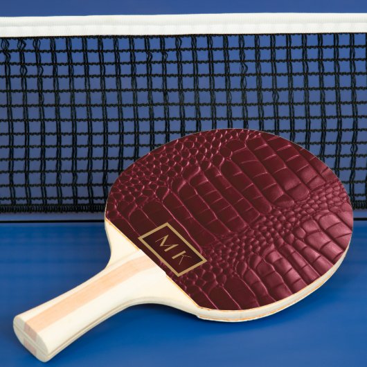 Elegante Bourgogne Rode Faux Krokodil Tafeltennisbatje (Insitu)