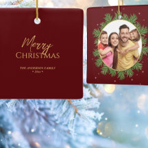 Elegante Bourgogne Rode Kerst Botanische Foto