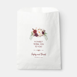 Elegante Bourgogne Rode Marsala Bloemen BEDANKT Bedankzakje