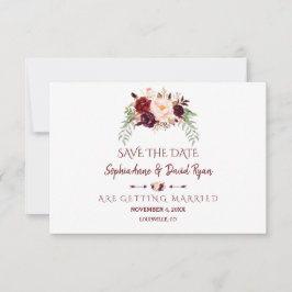 Elegante Bourgogne rode Marsala Bloemen Save The D Date