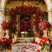 Elegante Bourgogne Rode Rose & Gouden Bruiloft Perfect Poster