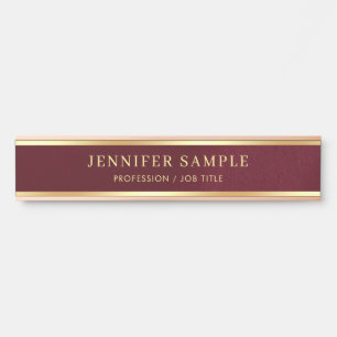 Elegante Bourgogne Rood Glamour Goud Kleur Tekst L Deurbordje