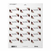 Elegante Bourgogne Roos Retour Adreslabels Etiket (Full Sheet)