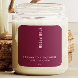 Elegante Bourgogne Roze Minimal Jar Verpakking Kaa Vierkante Sticker