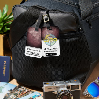 Elegante Bourgogne Stone Modern Branding Custom Lo Bagagelabel