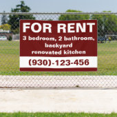 Elegante Bourgogne Te Huur Custom Vastgoed Agent Spandoek (Insitu)