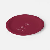 Elegante Bourgogne Trouwpapier Borden Papieren Bordje (Gekanteld)