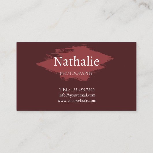 Elegante Bourgogne Vision fotografie. Visitekaartje (Achterkant)