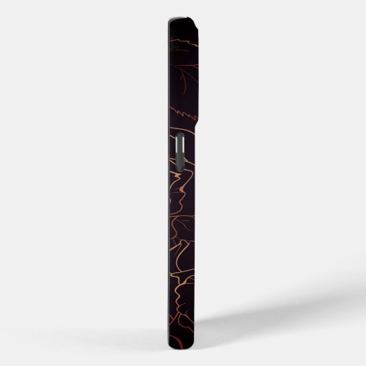 Elegante Bourgogne Vrolijk Kerstfeest Gouden Rozen Case-Mate iPhone Case (Achterkant / Rechts)