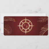 Elegante Bourgogne Wereld Save the Date Boarding P Kaart (Achterkant)