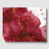 Elegante Bourgogne Witte en Gouden Agaat Bruiloft Gastenboek (Achterkant)