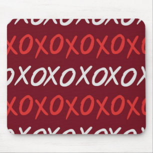 Elegante Bourgogne XOXO Knuffels en Kusjes Muismat