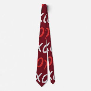 Elegante Bourgogne XOXO Knuffels en Kusjes Stropdas