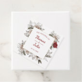 Elegante Bourgogne & Zilveren Waterverf Favoriet T Bedankjes Labels (In situ)