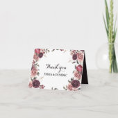 Elegante Bourgogne Zomer Bloemen Dank u kaart (Voorkant)