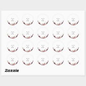 Elegante Bourgogne Zomer Bruiloft Envelope Seals Ronde Sticker (Vel)