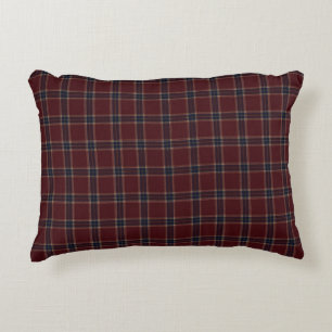 Elegante Bourgondië en Navy Blue Heritage Plaid Accent Kussen