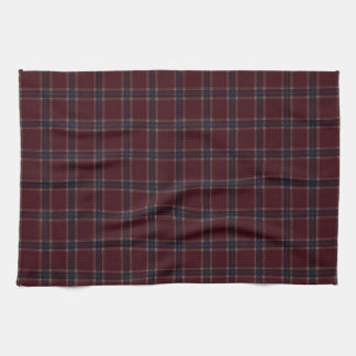 Elegante Bourgondië en Navy Blue Heritage Plaid Theedoek