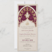 Elegante Bourgondië & Faux Gouden Folie Islamitisc Kaart (Voorkant)