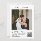 Elegante Bourgondië Happily Ever After QR-code fot Kaart (Achterkant)