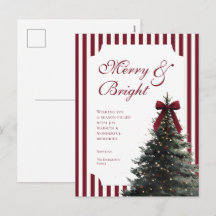 Elegante Bourgondië Strepen Vrolijk & Helder Kerst