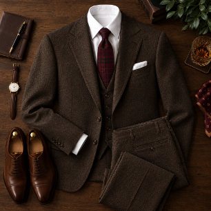Elegante Bourgondië Tartan Stropdas